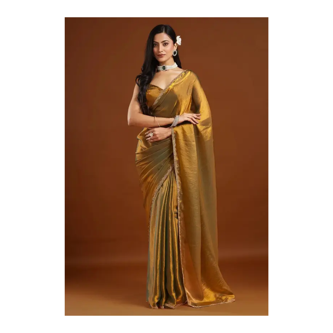 Self Design, Embellished Bollywood Tussar Silk Saree